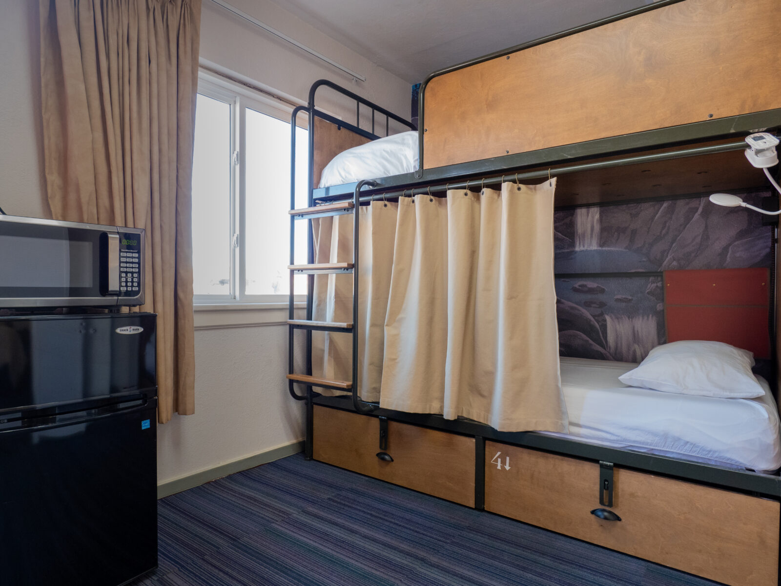 Bunk beds at the Rad Hostel in Colorado Spring, CO
