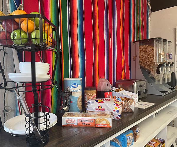 Breakfast options at our Colorado Hostel, in Colorado Springs